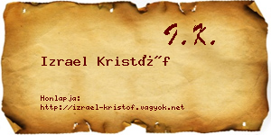 Izrael Kristóf névjegykártya